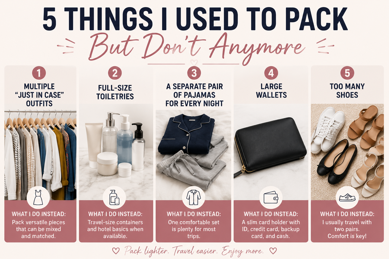 5 things I used to pack but don’t anymore — packing tips for carry-on travel